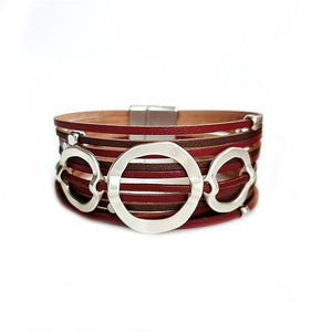 Circle Layered Cuff Bracelet (Available in Multiple Colors)