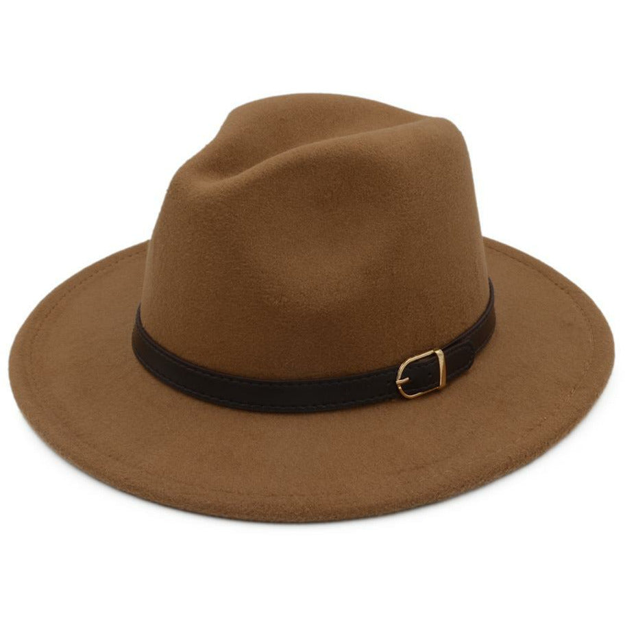 Wide Brim Fedora w/ Belt Buckle (Available in Multiple  display picture 3