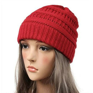 Knitted Ribbed Beanie Hats (Available in Multiple Colors)