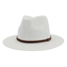 Load image into Gallery viewer, Wide Brim Straw Fedora Hat w/ Belt (Available in Multiple Colors)
