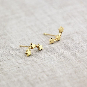 3 Star Stud Earrings (Available in Multiple Colors)