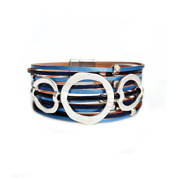 Circle Layered Cuff Bracelet (Available in Multiple Colors)