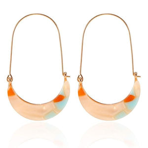 Crescent Wire Drop Dangle Earrings (Available in Multiple Colors)