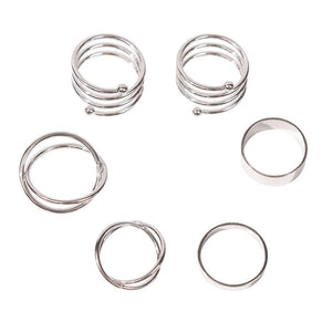 Cross Spiral Pattern Ring Set (Available in Multiple Colors)