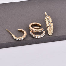 Load image into Gallery viewer, Diamond Leaf Earring Cuff Set
