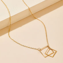 Load image into Gallery viewer, Diamond Buckle Square Pendant Chain Necklace
