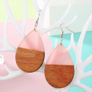 Droplet Wood Earrings (Available in Multiple Colors)