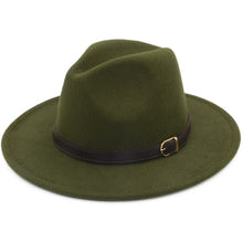 Load image into Gallery viewer, Wide Brim Fedora w/ Belt Buckle (Available in Multiple Colors)
