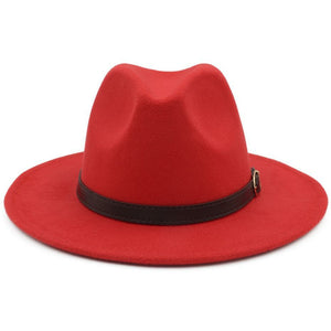 Wide Brim Fedora w/ Belt Buckle (Available in Multiple Colors)
