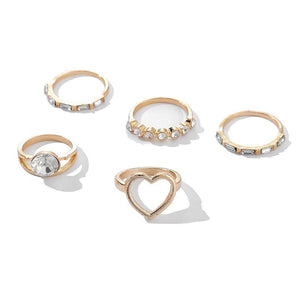 Heart Shaped Diamond Ring Set