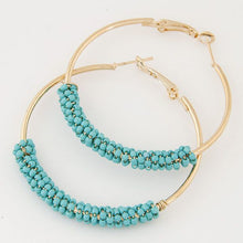 Load image into Gallery viewer, Beaded Hoop Earrings (Available in Multiple Colors)
