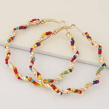 Load image into Gallery viewer, Beaded Guilloche&#39; Hoop Earrings (Available in Multiple Colors)
