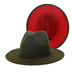 Wide Brim Two Tone Fedoras (Available in Multiple Colors)