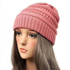 Knitted Ribbed Beanie Hats (Available in Multiple Colors)