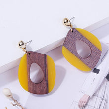 Load image into Gallery viewer, Quadrilateral Shaped Wood Earrings (Available in Multiple Colors)
