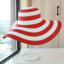 Load image into Gallery viewer, Striped Wide Brim Straw Beach Hat (Available in Multiple Colors)
