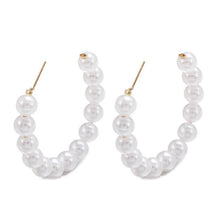 Load image into Gallery viewer, Small Pearl C-Shaped Earrings
