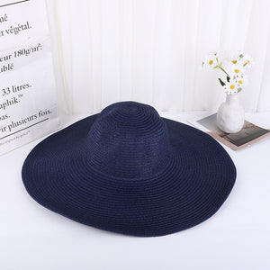 Solid Color Wide Brim Straw Beach Hat (Available in Multiple Colors)