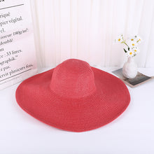 Load image into Gallery viewer, Solid Color Wide Brim Straw Beach Hat (Available in Multiple Colors)
