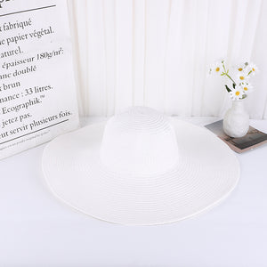 Solid Color Wide Brim Straw Beach Hat (Available in Multiple Colors)